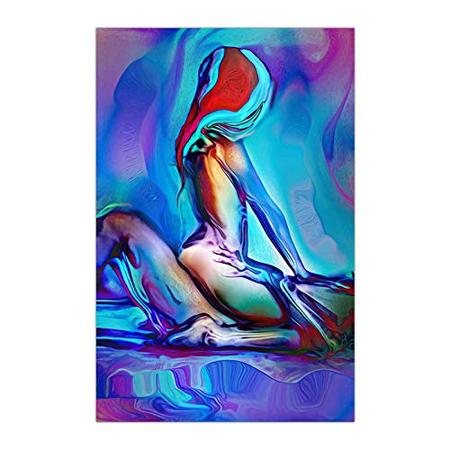 HONGC Abstrakte nackte Mädchen Leinwand Malerei Bunte Graffiti Skandinavische Poster und Drucke Gemälde Wandkunst Bild Für Wohnzimmer 70x120cm / 27,5"x 47.2" Kein Rahmen von HONGC