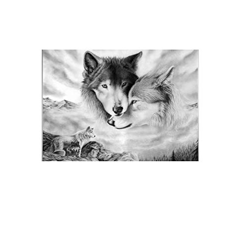 HONGC Drucke auf Leinwand Dekorative Wolfsbilder Tiere Leinwand Malerei Poster Wand Wohnkultur Poster Bilder Ölgemälde Kunstwerk für Wand 60x80cm / 23,6"x 31,4" Kein Rahmen von HONGC