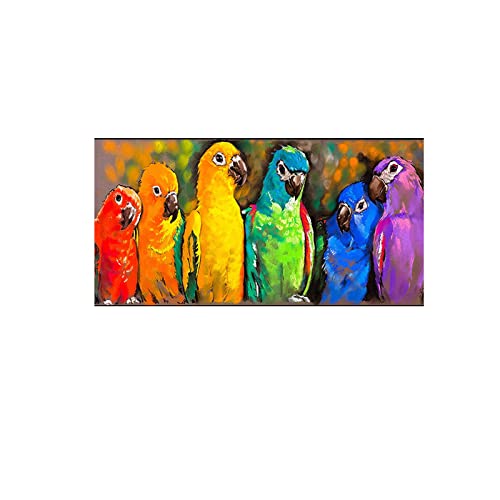 HONGC Leinwanddrucke Moderne Bilder Bunte Papageien Leinwand Gemälde Für Wohnzimmer Drucke Und Poster Tierkunst Wohnkultur 30x60cm/11.8"x23.6" Kein Rahmen-1 von HONGC