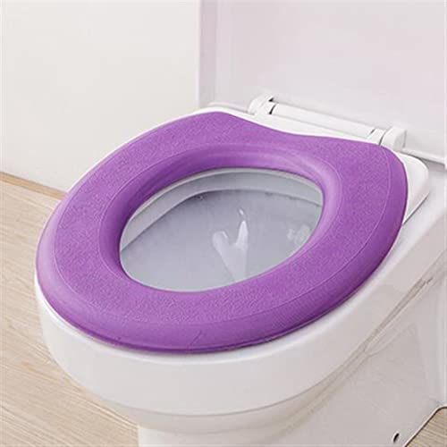 HONGCANG Seasons Waterpoof Soft Toilet Seat Cover Bathroom Washable Closestool Mat Pad Cushion O-Shape Toilet seat Bidet Toilet Cover Accessories-Purple,q von HONGCANG