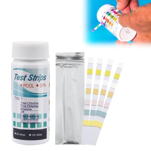 50 Stück Pool Teststreifen, Pool Tester PH und Chlor, 3 In 1 Pool-Teststreifen FüR Spa, für Pooltester Testen Cyanursäure, Wassertest, Restchlor CI Gesamtalkalität, Wasserhärte 50 Stück Pool Teststreifen, Pool Tester PH und Chlor, 3 In 1 Pool-Teststreifen FüR Spa, für Pooltester Testen Cyanursäure, Wassertest, Restchlor CI Gesamtalkalität, Wasserhärte von HONGECB