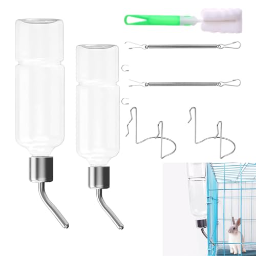 Hängende Haustiere Wasserflaschen, Trinkflasche Kaninchen mit Halterung,Hasen Trinkflasche, Kaninchen-Trinkflaschen, für Kaninchen Meerschweinchen Hamster Chinchillas, 2 Stück Hängende Haustiere Wasserflaschen, Trinkflasche Kaninchen mit Halterung,Hasen Trinkflasche, Kaninchen-Trinkflaschen, für Kaninchen Meerschweinchen Hamster Chinchillas, 2 Stück von HONGECB