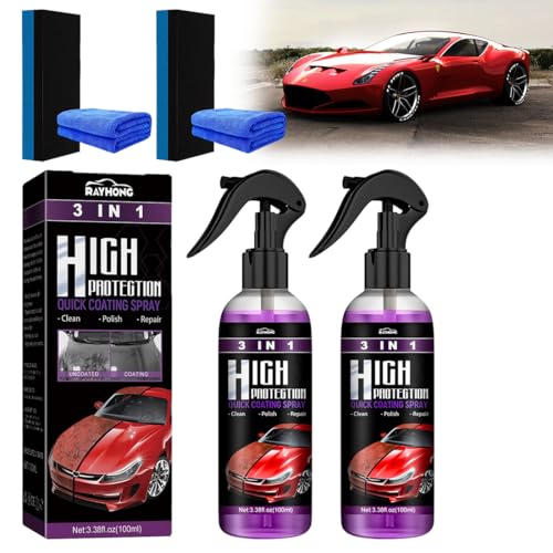 2 stück 100ml High Protection 3-in-1 Spray,3-In-1 High Protection Fast Car Coating Spray,Autolack Außen Restaurator Autopolitur,Autopolitur Kratzer Entferner Auto, Auto-Nano-Beschichtungsspray 2 stück 100ml High Protection 3-in-1 Spray,3-In-1 High Protection Fast Car Coating Spray,Autolack Außen Restaurator Autopolitur,Autopolitur Kratzer Entferner Auto, Auto-Nano-Beschichtungsspray von HONGECB