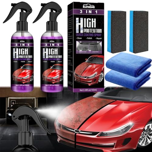 High Protection 3in1 Spray, Auto-Nano-Beschichtungsspray, Verbessertes Schnelles Autobeschichtungsspray (200ML/Entdecker-Pack) von HONGECB
