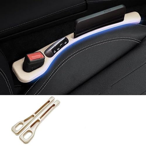 HONGLEIFA 2er Set Autositz Spaltfüller für BMW 2er Cabrio | Typ F23 (auch M240i), Weicher Schaum Multifunktional mit Organizer 3in1 Spaltstopper Aufbewahrungsbox für Autositze,Beige- von HONGLEIFA