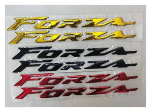 HONGLIAUTO Für Honda Forza 125 300 350 Logo Mark Symbol Seitenverkleidung Horizon 2 4 7 Motorsport 3D Forza Emblem Abzeichen Fahrrad Motorrad Aufkleber(ROT) von HONGLIAUTO
