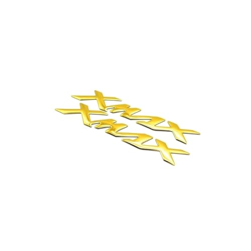 HONGLIAUTO Für N-MAX 125 155 2012-2025 NMAX 3D Motorrad Zubehör Logo Abzeichen Chrom Aufkleber Weiche Kunststoff Aufkleber(Gold) von HONGLIAUTO
