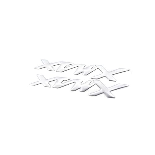 HONGLIAUTO Für NMAX 125 155 2014-2025 Motorrad Emblem Abzeichen Aufkleber 3D Tank Rad Logo N-MAX Aufkleber(Silber) von HONGLIAUTO