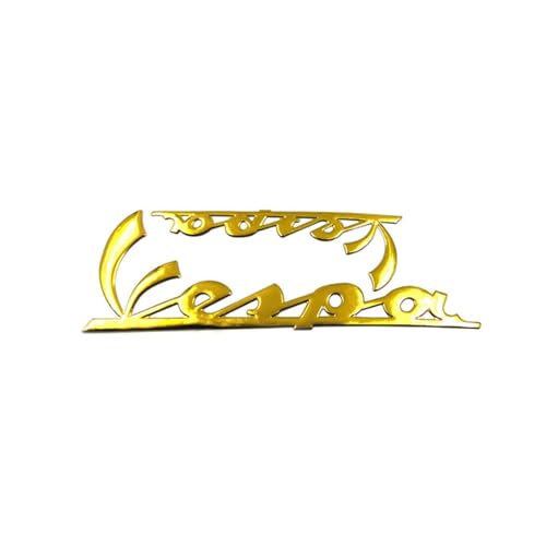 HONGLIAUTO Für Piaggio Vespa ET2 ET4 ET8 GTS PL PX LXV GTV 50 125 150 2016-2025 Motorrad 3D Emblem Abzeichen Aufkleber Tank Rad Vespa Aufkleber(Gold) von HONGLIAUTO