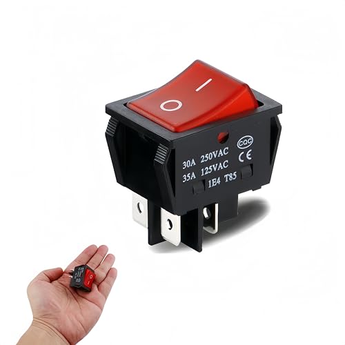 Wippschalter für Numatic Henry Hoover Staubsauger, Ersatz ON/OFF Power Button Kompatibel mit Hetty, James & George Modellen, 4-poliger roter Schalter für Haushaltsgeräte & Schweißgeräte (Rot) von HONGLINSONG