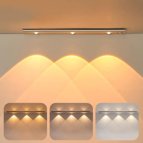 HONGNIX 40CM Unterbauleuchte Küche LED mit Bewegungsmelder 2000mAh LED Sensor Licht, 4 Modi Unterbauleuchte, USB Aufladbar Schrankbeleuchtung für Küche, Kleiderschrank, Treppe, Keller von HONGNIX