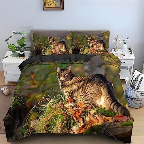BettwäSche 135x200 DunkelgrüN Getigerte Katze Bettbezug Flauschig PlüSch mit ReißVerschluss Tier BettwäSche-Sets 2 Teilig Set Weiche Atmungsaktiv Mikrofaser BettbezüGe und 2 Kissenbezug BettwäSche 135x200 DunkelgrüN Getigerte Katze Bettbezug Flauschig PlüSch mit ReißVerschluss Tier BettwäSche-Sets 2 Teilig Set Weiche Atmungsaktiv Mikrofaser BettbezüGe und 2 Kissenbezug von HONGS