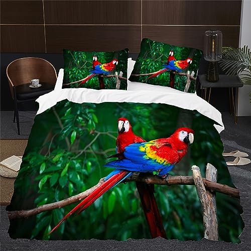 BettwäSche 135x200 DunkelgrüNer Papagei Sommer BettwäSche-Sets Microfaser Flauschig BettzeugTier Muster Bettbezug füR MäDchen Jungen und Kissenbezug 80x80 mit ReißVerschluss BettwäSche 135x200 DunkelgrüNer Papagei Sommer BettwäSche-Sets Microfaser Flauschig BettzeugTier Muster Bettbezug füR MäDchen Jungen und Kissenbezug 80x80 mit ReißVerschluss von HONGS