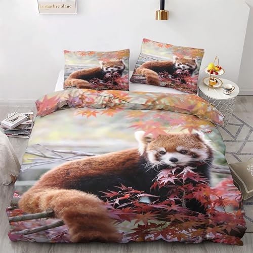 BettwäSche 135x200 Roter Panda Bettbezug Flauschig PlüSch mit ReißVerschluss Braun BettwäSche-Sets 2 Teilig Set Weiche Atmungsaktiv Mikrofaser BettbezüGe und 2 Kissenbezug BettwäSche 135x200 Roter Panda Bettbezug Flauschig PlüSch mit ReißVerschluss Braun BettwäSche-Sets 2 Teilig Set Weiche Atmungsaktiv Mikrofaser BettbezüGe und 2 Kissenbezug von HONGS