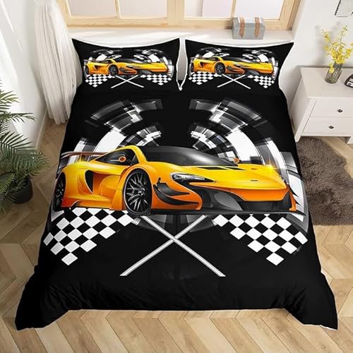 BettwäSche 135x200 Schwarzes Auto Bettbezug Flauschig PlüSch mit ReißVerschluss Sport BettwäSche-Sets 2 Teilig Set Weiche Atmungsaktiv Mikrofaser BettbezüGe und 2 Kissenbezug BettwäSche 135x200 Schwarzes Auto Bettbezug Flauschig PlüSch mit ReißVerschluss Sport BettwäSche-Sets 2 Teilig Set Weiche Atmungsaktiv Mikrofaser BettbezüGe und 2 Kissenbezug von HONGS