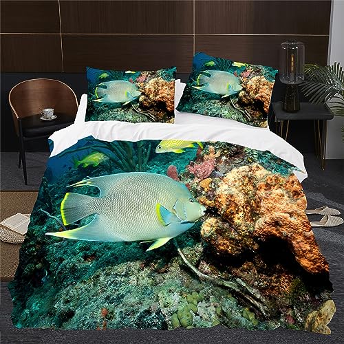 BettwäSche 150x200 DunkelgrüNer Fisch Bettbezug Flauschig PlüSch mit ReißVerschluss Tier BettwäSche-Sets 2 Teilig Set Weiche Atmungsaktiv Mikrofaser BettbezüGe und 2 Kissenbezug BettwäSche 150x200 DunkelgrüNer Fisch Bettbezug Flauschig PlüSch mit ReißVerschluss Tier BettwäSche-Sets 2 Teilig Set Weiche Atmungsaktiv Mikrofaser BettbezüGe und 2 Kissenbezug von HONGS