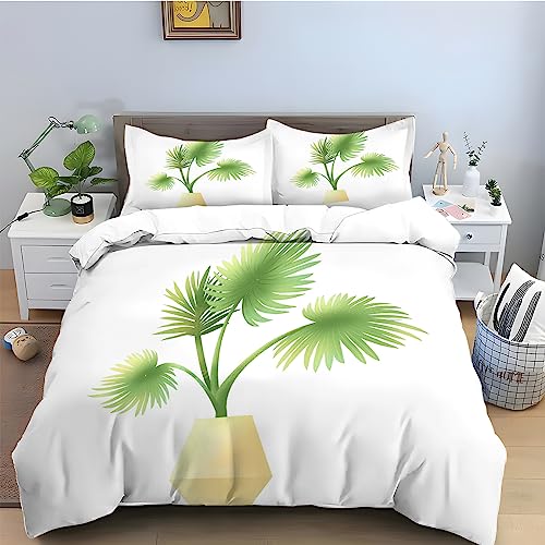 BettwäSche 150x200 WeißGrüNe Pflanze Bettbezug Flauschig PlüSch mit ReißVerschluss Anlage BettwäSche-Sets 2 Teilig Set Weiche Atmungsaktiv Mikrofaser BettbezüGe und 2 Kissenbezug BettwäSche 150x200 WeißGrüNe Pflanze Bettbezug Flauschig PlüSch mit ReißVerschluss Anlage BettwäSche-Sets 2 Teilig Set Weiche Atmungsaktiv Mikrofaser BettbezüGe und 2 Kissenbezug von HONGS