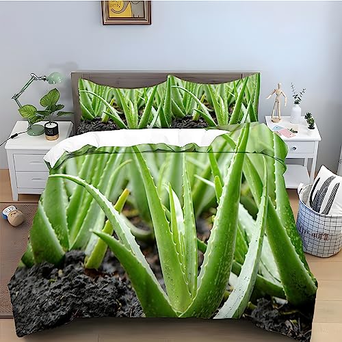 BettwäSche 200x200 GrüNe Aloe Vera Bettbezug Flauschig PlüSch mit ReißVerschluss Anlage BettwäSche-Sets 2 Teilig Set Weiche Atmungsaktiv Mikrofaser BettbezüGe und 2 Kissenbezug BettwäSche 200x200 GrüNe Aloe Vera Bettbezug Flauschig PlüSch mit ReißVerschluss Anlage BettwäSche-Sets 2 Teilig Set Weiche Atmungsaktiv Mikrofaser BettbezüGe und 2 Kissenbezug von HONGS