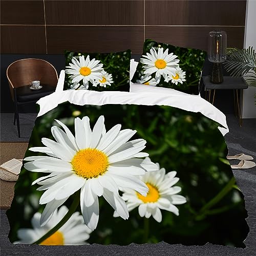 BettwäSche 220x240 HellgrüN Blumig Sommer BettwäSche-Sets Microfaser Flauschig BettzeugDie Blumen Muster Bettbezug füR MäDchen Jungen und Kissenbezug 80x80 mit ReißVerschluss von HONGS