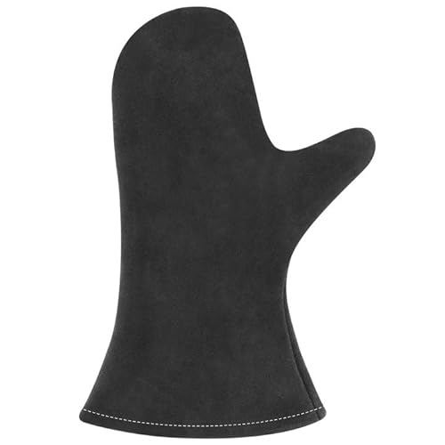 Einzeln | Kaminhandschuhe feuerfest | Schwarzes Leder | Entspricht EN 407 |Ofenhandschuhe hitzebestaendig | Grillhandschuhe Leder | Schweißerhandschuhe | Feuerfeste Handschuhe | Kamine, Öfen, Grill von HONGTAISHENG