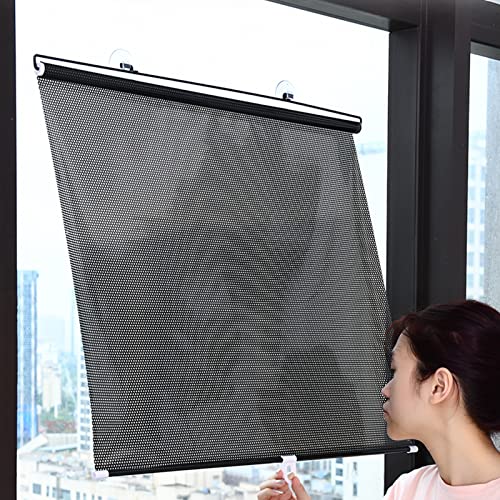 HONGTUWY Auto Sonnenblende,Fensterrollo Sichtschutz, UV-Schutz Jalousien Fenster,Seitenzugrollo Mit Saugnapf,Verdunklungsrollo Ohne Bohren,Für Schlafzimmer,Fenster, Balkontüren (45x125cm/17.7x49.2in) von HONGTUWY