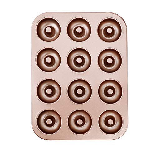 HONGXIN-SHOP Donut Formen 12er Antihaft Metall Backblech Backform für Kuchen-Biskuit Bagel Muffin Donut Wannen Kuchen 35 * 26 cm von HONGXIN-SHOP