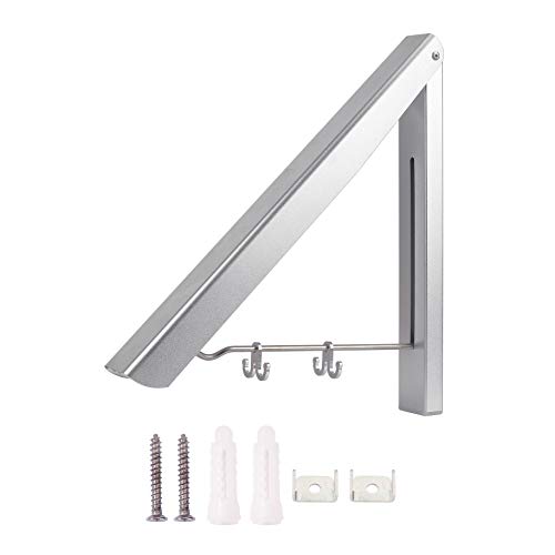 HONGXIN-SHOP Faltbar Kleiderhaken Aluminium Klappbar Wand-Kleiderständer Platzsparend Garderobenhaken Geeignet für Wohnzimmer Bäder Schlafzimmer Balkon Ecken Büro im Hotel Silber von HONGXIN-SHOP