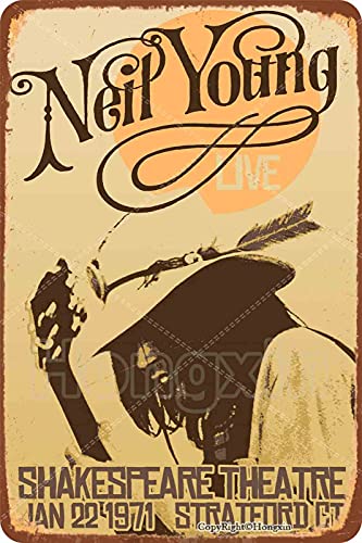 HONGXIN 1971 Neil Young Live Shakespeare Theatre Metallschild Poster Retro Plaque Kunst Vintage Look Wanddekor Bar Pub Cafe Man Cave 8 × 12 Zoll HONGXIN 1971 Neil Young Live Shakespeare Theatre Metallschild Poster Retro Plaque Kunst Vintage Look Wanddekor Bar Pub Cafe Man Cave 8 × 12 Zoll von Hongxin