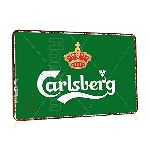 HONGXIN Grunge Retro Style Carlsberg Beer Man Cave Blechschild Dekoschild Retro Poster Metall Plakat Vintage Türschilder Deko Schild Blech Kunst Schilder Hof Bar Cafe Geschenk 20X30cm von HONGXIN