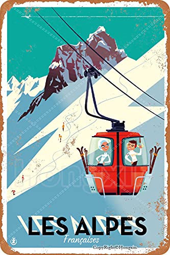 HONGXIN Ski-Ausflug Blechschild Dekoschild Retro Poster Metall Plakat Vintage Türschilder Deko Schild Blech Kunst Schilder Hof Bar Cafe Geschenk 20X30cm von HONGXIN