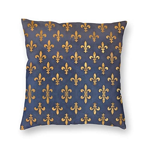 HONGYAN Kissenbedeckung Kissen Fleur de lis Lily Blumen Symbol Flag Neuheit Pillowcover Home Decor (Color : A/White, Size : 30x30cm) von HONGYAN