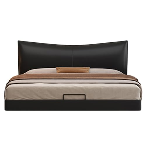 HONGYISHI Black Simplicity Bettrahmen in voller Größe, ergonomisches gepolstertes Kopfteil, Queen-Size-Plattformbett, Holzlattenstütze, geräuschfrei HONGYISHI Black Simplicity Bettrahmen in voller Größe, ergonomisches gepolstertes Kopfteil, Queen-Size-Plattformbett, Holzlattenstütze, geräuschfrei von HONGYISHI