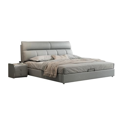 HONGYISHI Graues, modernes Bettgestell in voller Größe, Leder-Polsterung, Plattformbett, Holzlattenstütze, mit Kopfteil, geräuschfrei HONGYISHI Graues, modernes Bettgestell in voller Größe, Leder-Polsterung, Plattformbett, Holzlattenstütze, mit Kopfteil, geräuschfrei von HONGYISHI
