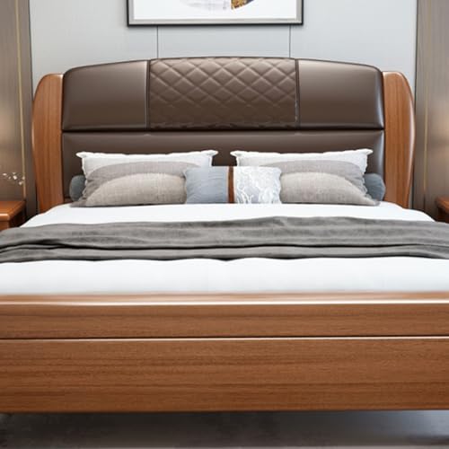 HONGYISHI Holzbettrahmen in voller Größe, Queen-Size-Plattform-Bettlattenstütze, ergonomisches gepolstertes Kopfteil, geräuschfrei HONGYISHI Holzbettrahmen in voller Größe, Queen-Size-Plattform-Bettlattenstütze, ergonomisches gepolstertes Kopfteil, geräuschfrei von HONGYISHI