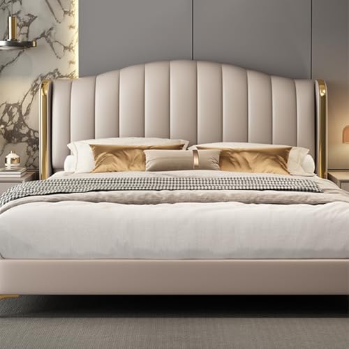 HONGYISHI Modernes leichtes Luxus-Bettgestell in voller Größe, gepolstertes Plattformbett, Holzlattenstütze, mit Kopfteil, geräuschfrei HONGYISHI Modernes leichtes Luxus-Bettgestell in voller Größe, gepolstertes Plattformbett, Holzlattenstütze, mit Kopfteil, geräuschfrei von HONGYISHI