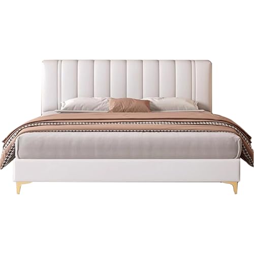 HONGYISHI Simplicity Bettrahmen in voller Größe, ergonomisches gepolstertes Kopfteil, Queensize-Bettgestell, Holzlatten unterstützen geräuschfrei von HONGYISHI