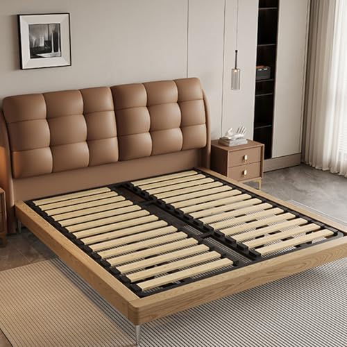 HONGYISHI Vintage Braun Holz Queen Bettgestell Gepolstertes Plattformbett Holzlattenstütze mit Kopfteil Geräuschfrei HONGYISHI Vintage Braun Holz Queen Bettgestell Gepolstertes Plattformbett Holzlattenstütze mit Kopfteil Geräuschfrei von HONGYISHI