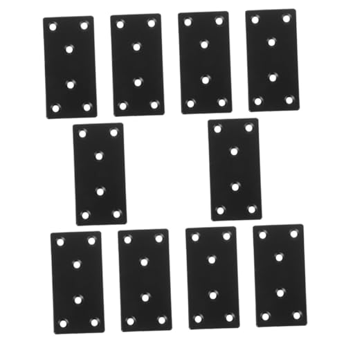 HONITANO 10 Stück Schwarze Flachverbinder Robuste Metallplatten für Möbel und Zäune Design Einfache Montage Langlebig und Elegant von HONITANO