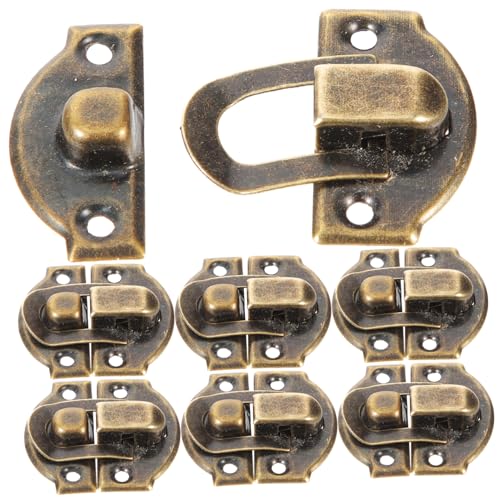 HONITANO 10 Stück Teiliges Antike Holzbox Verschluss Haken Vintage Schließe für Schmuck und Holzkisten Langlebiger Metallverschluss mit Vorgebohrten Löchern Geeignet für Truhen von HONITANO