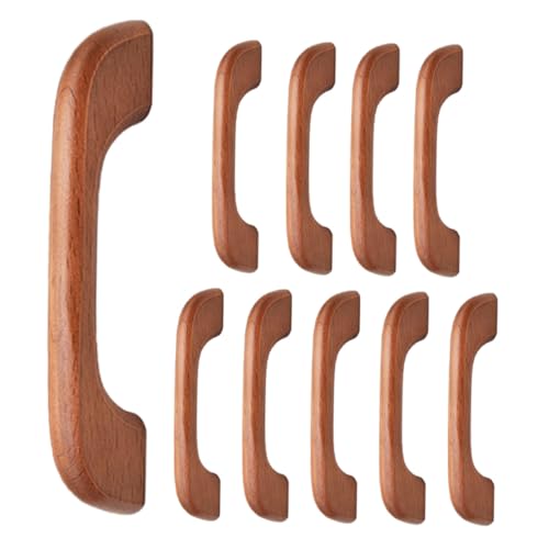 HONITANO 10 Stück Teiliges Holzgriffe für Schränke und Kommoden Stabile Schnell Montierbare Möbelgriffe aus Massivem Holz Vintage Stil Vielseitig für Küchen Kleiderschrank Geeignet von HONITANO
