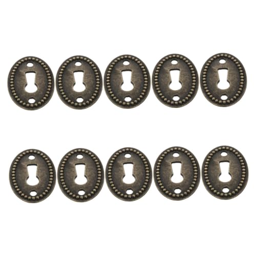 HONITANO 10 Stück Teiliges Ovaler Schlüssellochabdeckungen aus Legierung Antike rosettenplatte für Schrank Kommode und Schublade Dekorative Möbelbeschläge für Zuhause und Büro von HONITANO