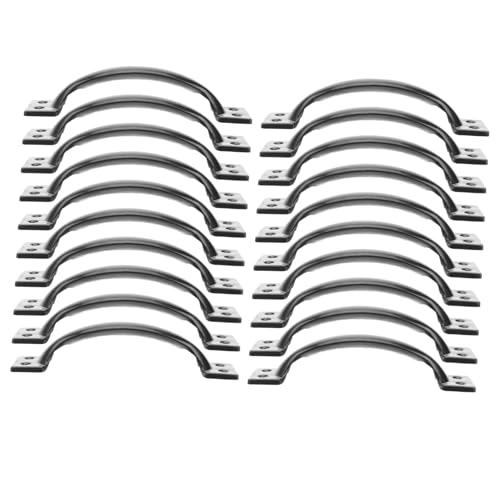 HONITANO 10 Stück Teiliges Schwarzer Bogen Türgriff aus Robustem Eisen Einfacher Möbelgriff für Schrank Kommode Sideboard Vintage Stil Praktischer Griff für Türen von HONITANO