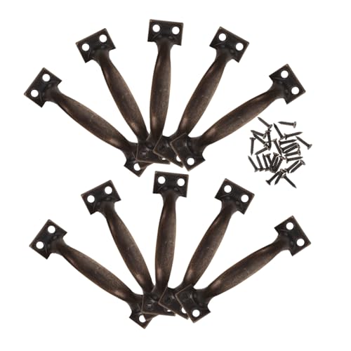 HONITANO 10 Stück Teiliges Vintage Möbelgriffe aus Metall Schubladengriffe für Kommode Schranktüren Langlebige Farbbeständige Türgriffe mit Einfachem Montageset Robust und Verformungsfest von HONITANO