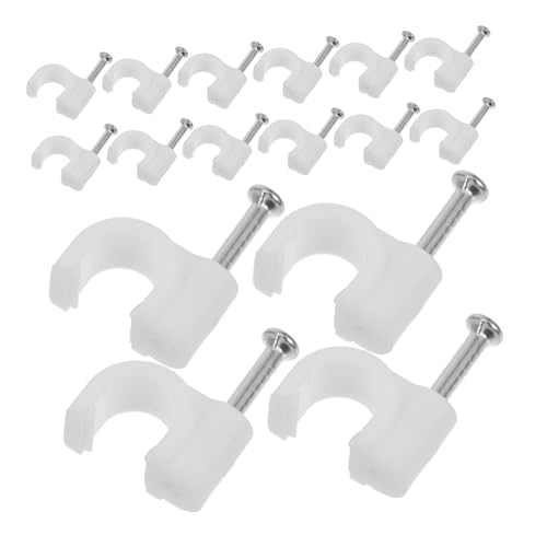 HONITANO 100 Stück Teiliges Rund Form Nagel Kabelhalter für Netzwerk Stromkabel Wetterbeständig Schnelle Befestigung Holz Zement Putz und Mauerwerk Vielseitig und Robust von HONITANO