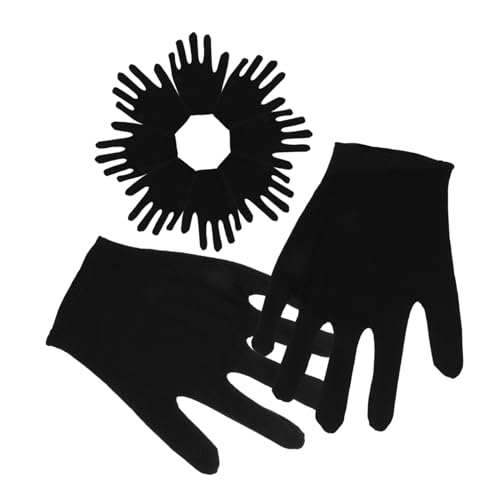HONITANO 12 Paare Feuchtigkeitsspendende Baumwollhandschuhe Schützende Strapazierfähige Arbeitshandschuhe für Schmuck Gartenarbeit und Handwerksbedarf Wiederverwendbar Schwarz von HONITANO