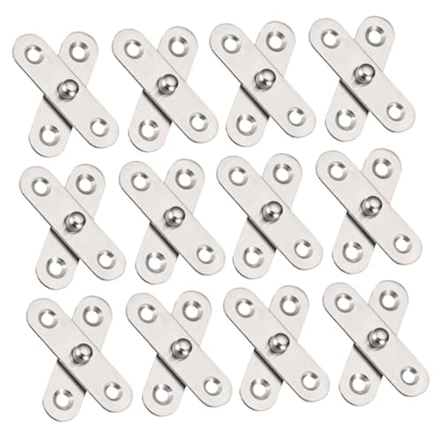 HONITANO 12 Stück Teiliges Edelstahl Drehbare Versteckte Türscharniere Obere und Untere Montage Vielseitig Einsetzbar für Schrank und Küchentüren Einfache Installation Langlebig und Robust von HONITANO
