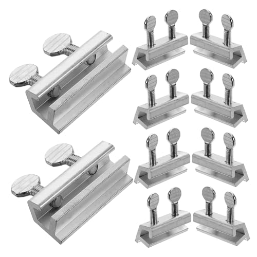 HONITANO 12 Stück Teiliges Fenster Schiebeschloss aus Aluminium Verstellbarer Fensterstopper mit Schlüssel für Horizontale und Schiebefenster Sicherheitsfensterschloss für Zuhause und Büro von HONITANO