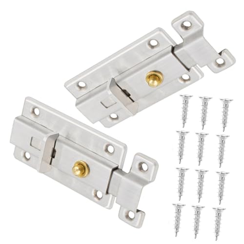 HONITANO 2 Sätze Edelstahl Schiebetür Riegel Automatische Feder Schloss Türsicherung Rostfrei Robust für Holz und Innentüren Einfache Bedienung Vielseitig Einsetzbar für Zuhause und Büro HONITANO 2 Sätze Edelstahl Schiebetür Riegel Automatische Feder Schloss Türsicherung Rostfrei Robust für Holz und Innentüren Einfache Bedienung Vielseitig Einsetzbar für Zuhause und Büro von HONITANO