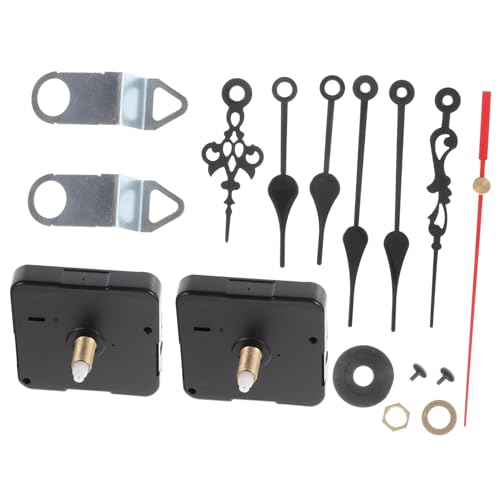 HONITANO 2 Sätze Geräuschloses Uhrwerk mit Zeigersets Langlebiger DIY Uhrwerk Ersatz für Wanduhr Reparatur Robustes Kunststoffmaterial Kompatibel für Verschiedene Uhrenmodelle von HONITANO