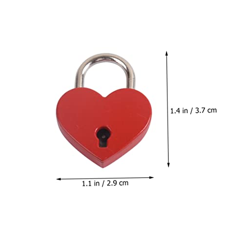 HONITANO 2 Sätze Mini Herzförmiges Vorhängeschloss Kleine Liebesschlösser mit Schlüssel Rotes Schloss für Gepäck Schmuckkästchen Tagebuch und Reisetaschen Sicheres Love Lock von HONITANO